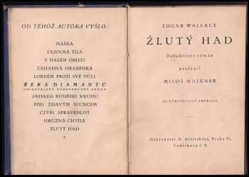 Edgar Wallace: Žlutý had