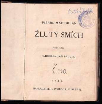 Pierre Mac Orlan: Žlutý smích