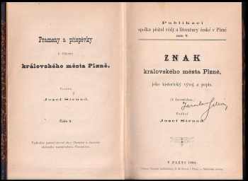 Josef Strnad: Znak královského města Plzně, jeho historický vývoj a popis