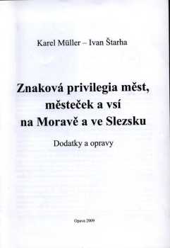 Znaková privilegia měst, městeček a vsí na Moravě a ve Slezsku