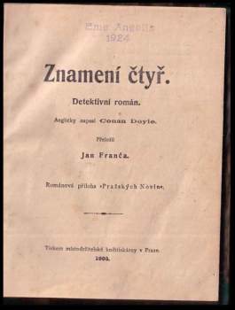 Arthur Conan Doyle: Znamení čtyř