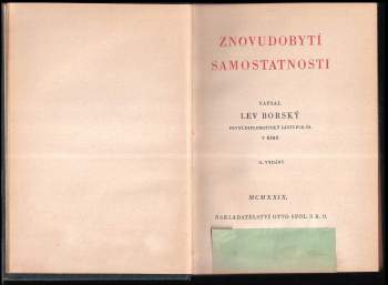 Lev Borský: Znovudobytí samostatnosti