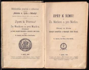 František Janovský: Zpět k Římu! čili Za Matkou a pro Matku
