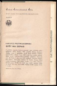 Janusz Przymanowski: Zpět na západ