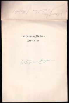 Vítězslav Nezval: Zpěv míru