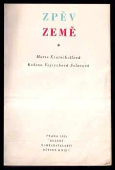 Marie Kratochvílová: Zpěv země