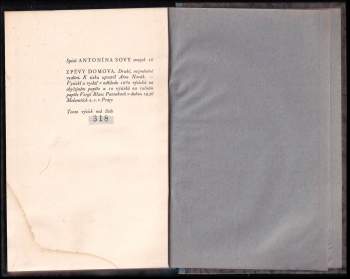 Antonín Sova: Zpěvy domova