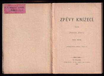 František Kvapil: Zpěvy knížecí