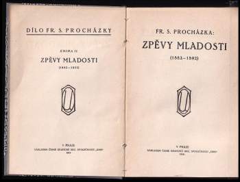 František Serafínský Procházka: Zpěvy mladosti