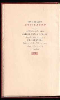 Jan Neruda: Zpěvy páteční