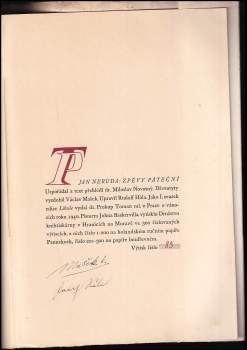 Jan Neruda: Zpěvy páteční