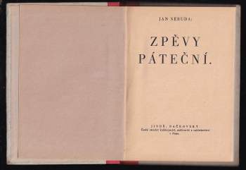 Jan Neruda: Zpěvy páteční + Písně kosmické + Hřbitovní kvítí