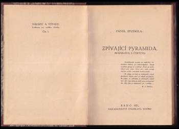 Nápady a výpady 1-8:  Zpívající pyramida : rozmluva s čertem + O umění Růženy Němcové a B. Svobodové + Jak se dělá divadlo? + Narabovaná kultura + Moderní drama snadno a rychle + Kozí bobky z Parnasu + Rozřešme českou divadelní otázku  + Rouletabille v Čechách +