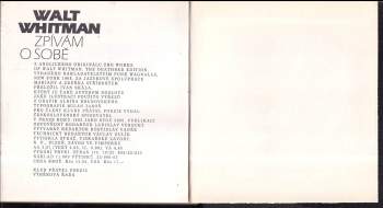 Walt Whitman: Zpívám o sobě