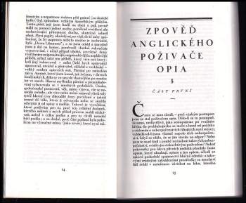 Thomas De Quincey: Zpověď anglického poživače opia