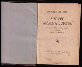 Maurice Leblanc: Zpověď Arsena Lupina