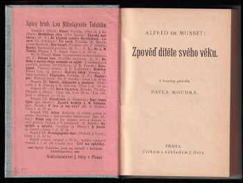 Alfred de Musset: Zpověď dítěte svého věku