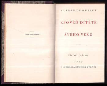 Alfred de Musset: Zpověď dítěte svého věku