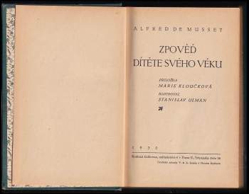Alfred de Musset: Zpověď dítěte svého věku