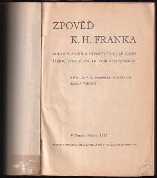 Karl Hermann Frank: Zpověď K.H. Franka