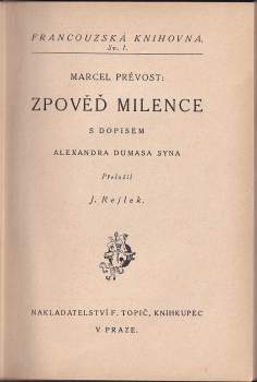 Marcel Prévost: Zpověď milence