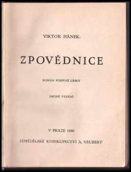 Viktor Hánek: Zpovědnice