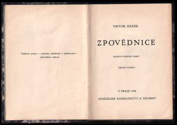 Viktor Hánek: Zpovědnice
