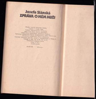 Josefa Slánská: Zpráva o mém muži
