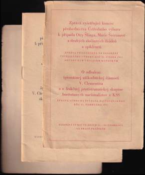 Zpráva vyšetřující komise předsednictva Ústředního výboru k případu Otty Šlinga, Marie Švermové a druhých zločinných škůdců a spiklenců