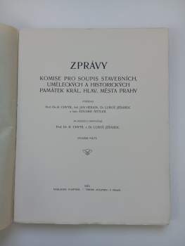 Zprávy komise pro soupis stavebních, uměleckých a historických památek král. hlav. města Prahy