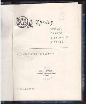 Zprávy spolku českých bibliofilů v Praze 1977