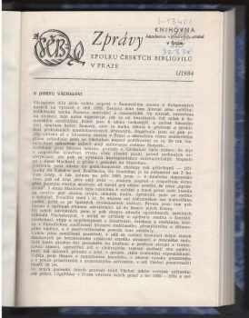 Zprávy spolku českých bibliofilů v Praze 1984