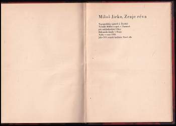 Miloš Jirko: Zraje réva