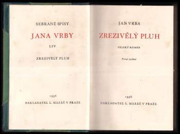 Jan Vrba: Zrezivělý pluh