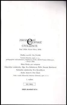 Pavel Oliva: Zrození evropské civilizace