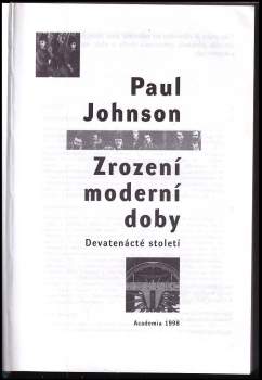 Paul Johnson: Zrození moderní doby