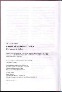Paul Johnson: Zrození moderní doby