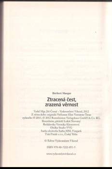 Herbert Maeger: Ztracená čest, zrazená věrnost