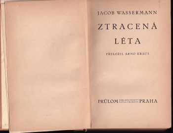 Jakob Wassermann: Ztracená léta