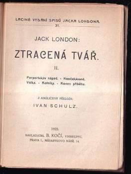 Jack London: Ztracená tvář