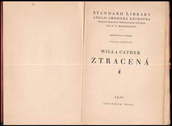Willa Sibert Cather: Ztracená