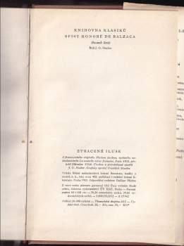 Honoré de Balzac: Ztracené iluse