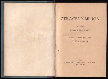 Edgar Wallace: Ztracený milion