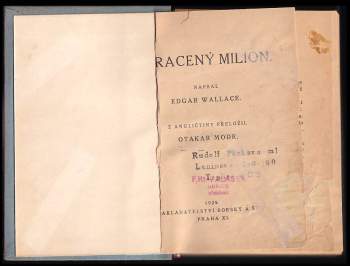 Edgar Wallace: Ztracený milion