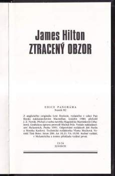James Hilton: Ztracený obzor