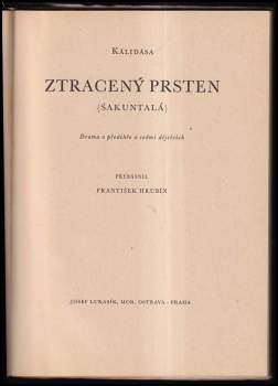 Kālidāsa: Ztracený prsten (Śakuntalá)