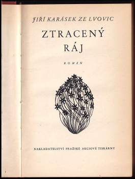 Jiří Karásek ze Lvovic: Ztracený ráj