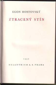 Egon Hostovský: Ztracený stín