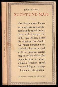 Zucht und Mass - über die vierte Kardinaltugend