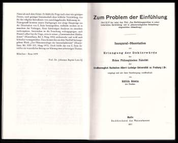Edith Stein: Zum Problem der Einfühlung